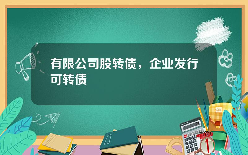 有限公司股转债，企业发行可转债