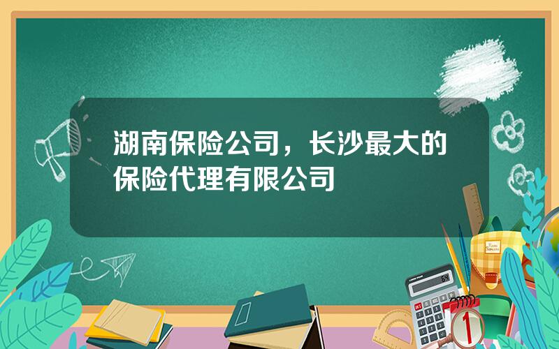 湖南保险公司，长沙最大的保险代理有限公司