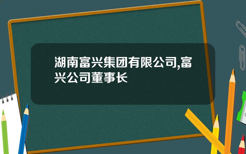 湖南富兴集团有限公司,富兴公司董事长