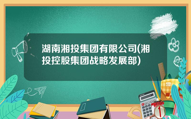 湖南湘投集团有限公司(湘投控股集团战略发展部)
